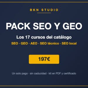 Pack SEO y GEO de Bikain Studio: los 17 cursos del catálogo por 197 euros